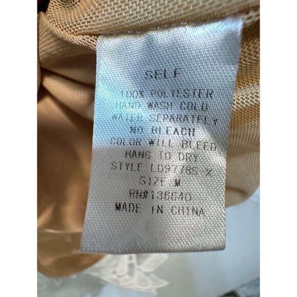 Wyatt Correction Women's Crochet Lace Floral Dress Stretch Size M White Back Zip - Picture 5 of 14